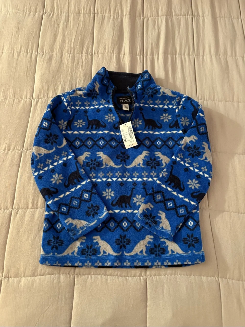 New with tags, Dinosaur fleece, size 5T